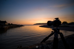 Camera at Sunrise at Porlock Weir