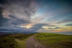 Sunset over the Exmoor coastline